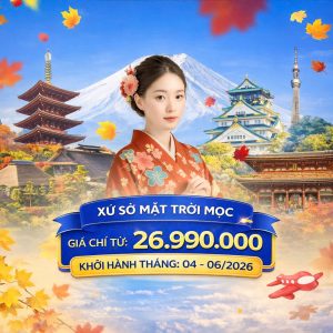 TOUR NHẬT BẢN CUNG ĐƯỜNG VÀNG 5 NGÀY 5 ĐÊM TỪ TP.HCM