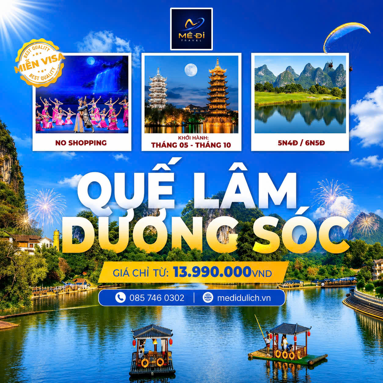 TOUR QUẾ LÂM - DƯƠNG SÓC 5N4Đ| TOUR TRUNG QUỐC 2026